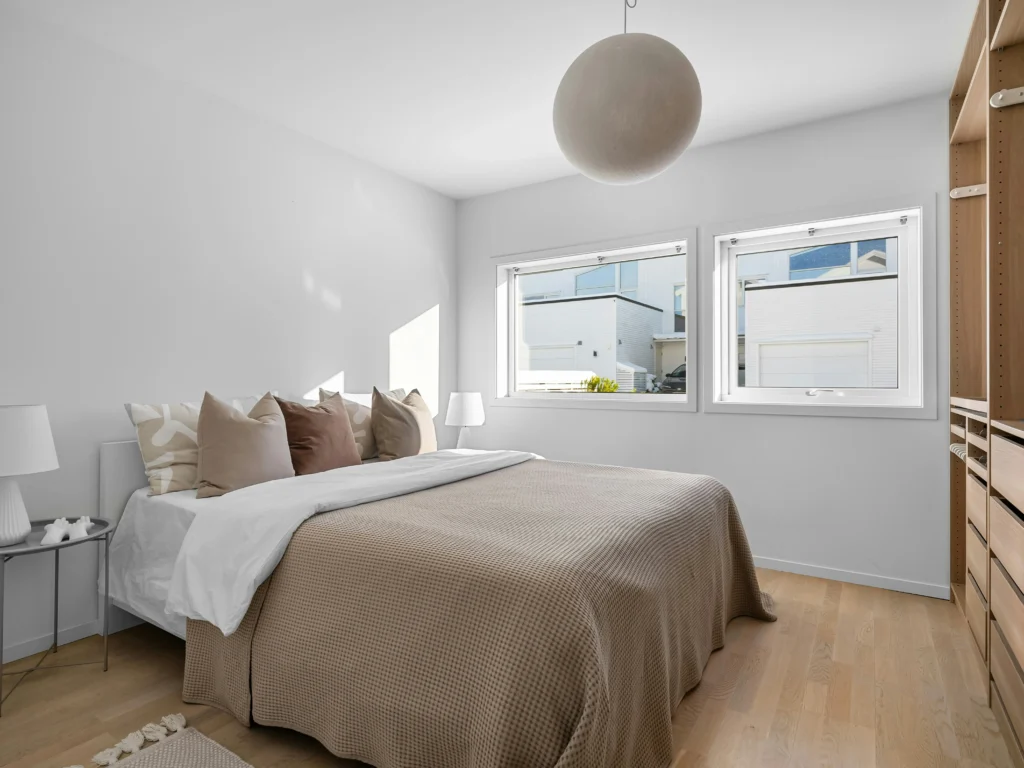 Bedroom Layout Hacks for More Space | Pure Zen Decor 10 Float Your Curtains Higher