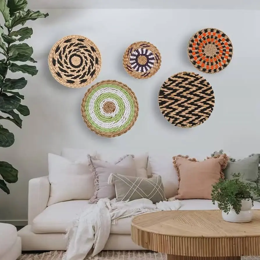 15 Farmhouse Dining Room Wall Decor Ideas 9 Woven Wall Baskets