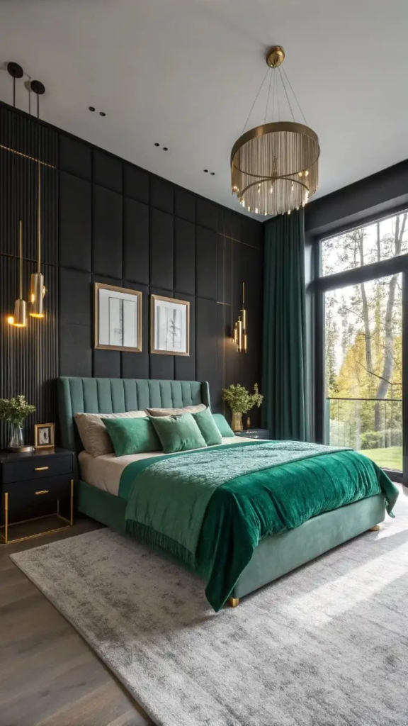 23 Black Green And Gold Bedroom Ideas That Look Expensive 4 image 324