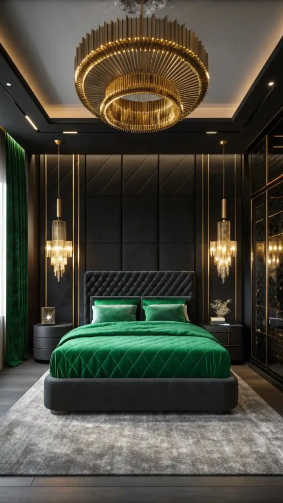 23 Black Green And Gold Bedroom Ideas That Look Expensive 9 image 331