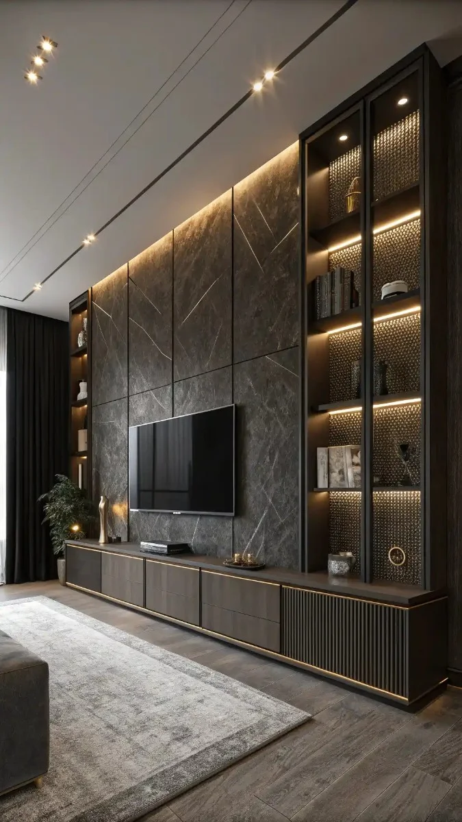 20 Luxury Living Room TV Unit Designs We’re Obsessed With 12 image 110