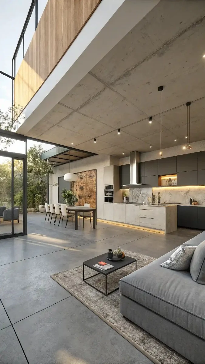 24 Concrete Floors Kitchen and Living Room Ideas You Need To Try 14 image 271
