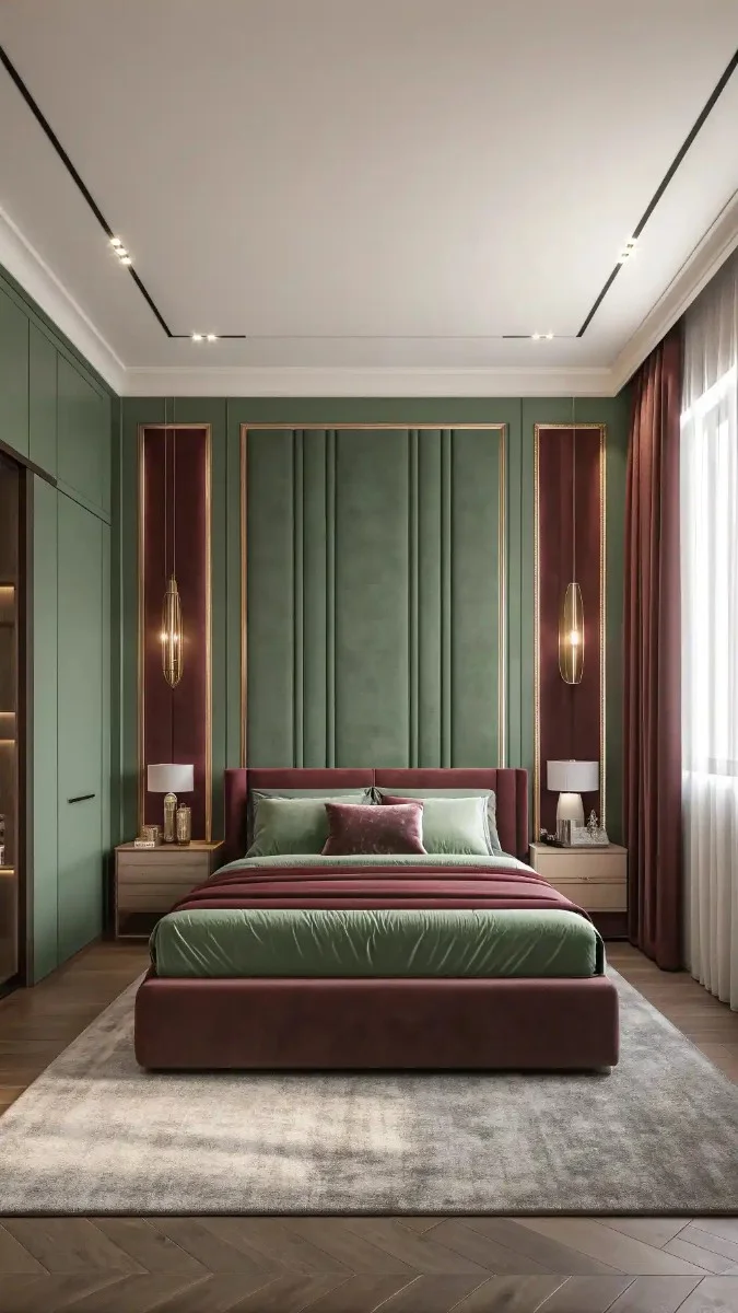 16 Green And Burgundy Bedroom Decor Ideas That Look Beautiful 9 image 367