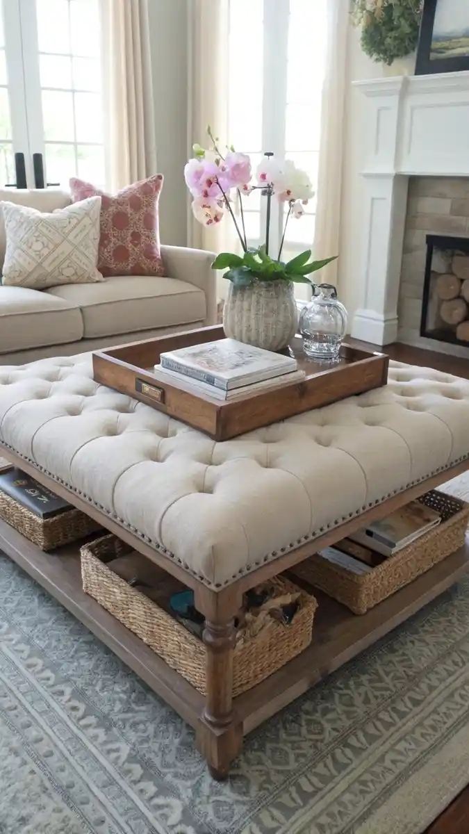 20 Small Living Room Ottoman Coffee Table Styles 16 image 37