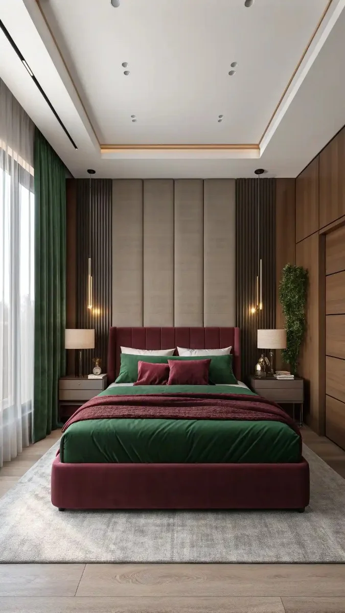 16 Green And Burgundy Bedroom Decor Ideas That Look Beautiful 14 image 372