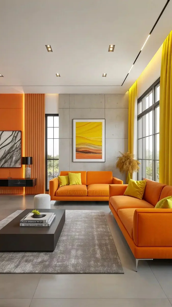 19 Orange and Yellow Living Room Designs You Should See 4 image 471