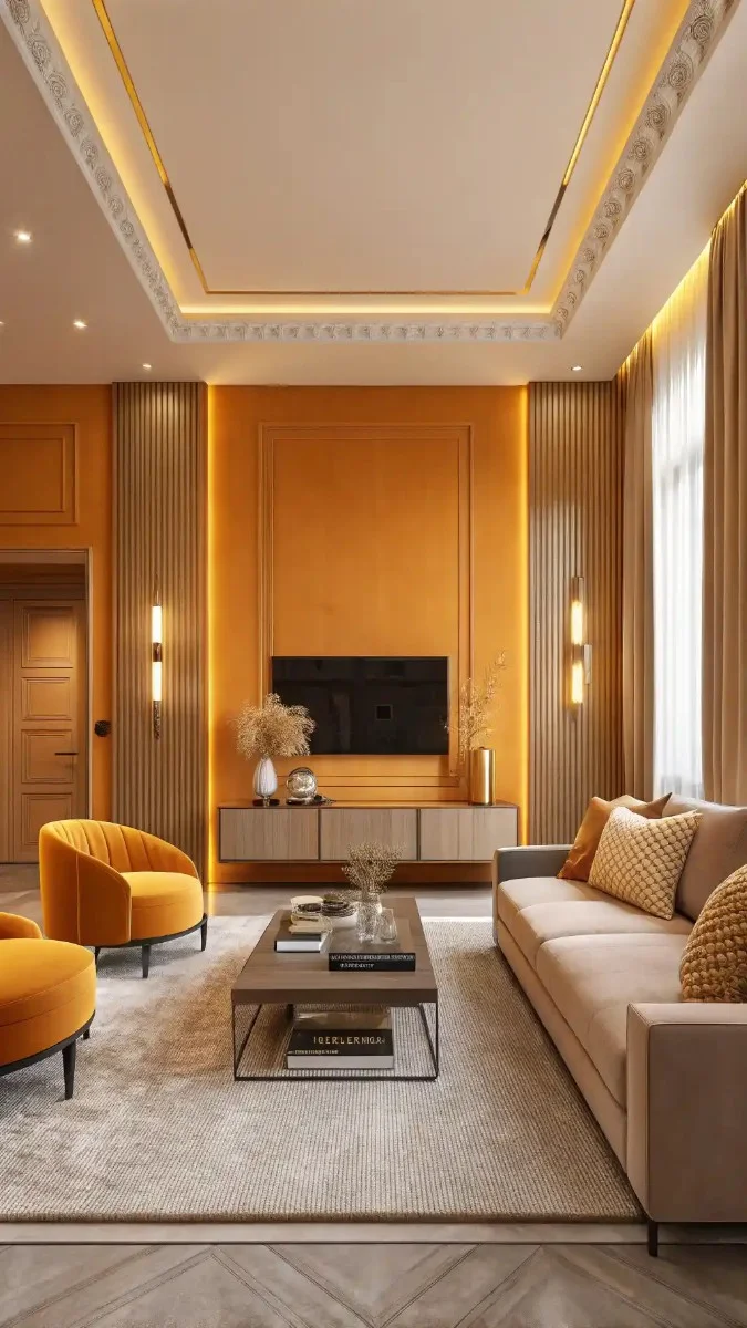 19 Orange and Yellow Living Room Designs You Should See 8 image 475