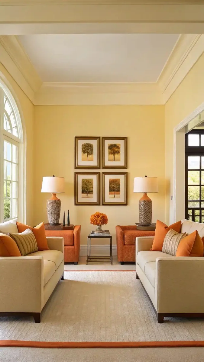 19 Orange and Yellow Living Room Designs You Should See 9 image 476