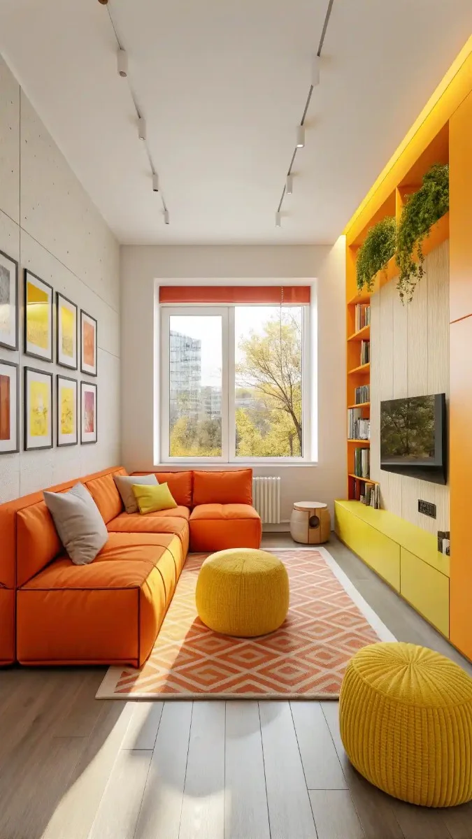 19 Orange and Yellow Living Room Designs You Should See 12 image 479