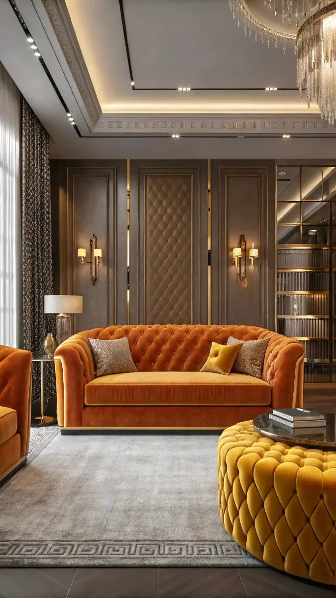 19 Orange and Yellow Living Room Designs You Should See 13 image 480
