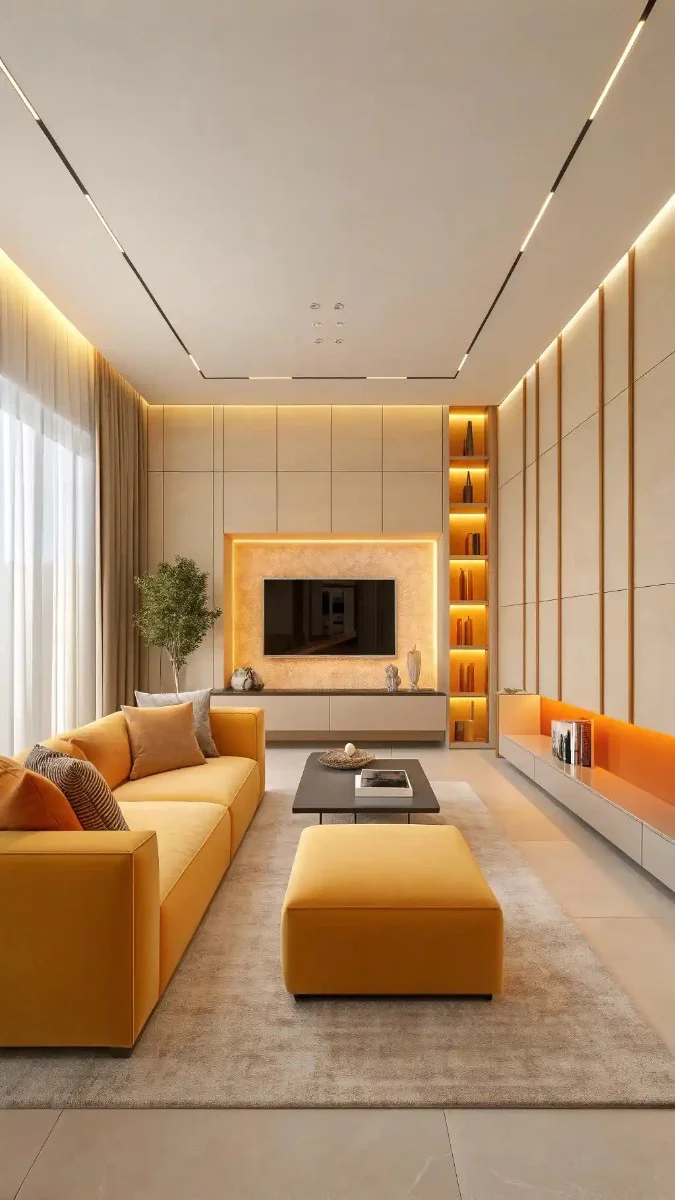 19 Orange and Yellow Living Room Designs You Should See 18 image 485