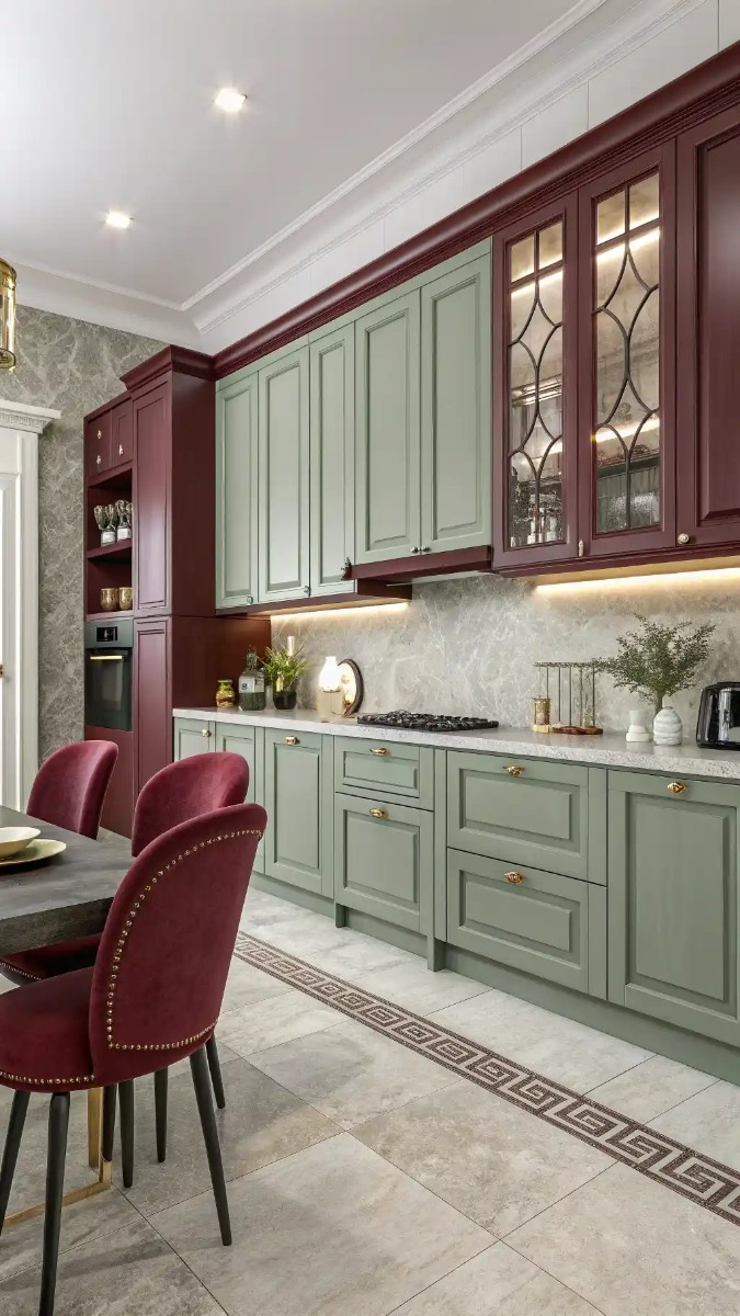 19 Green And Burgundy Kitchen Ideas That Are Trending Now 3 image 596