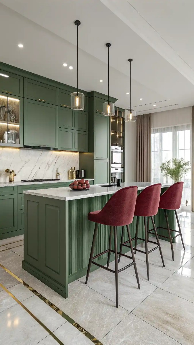 19 Green And Burgundy Kitchen Ideas That Are Trending Now 11 image 605