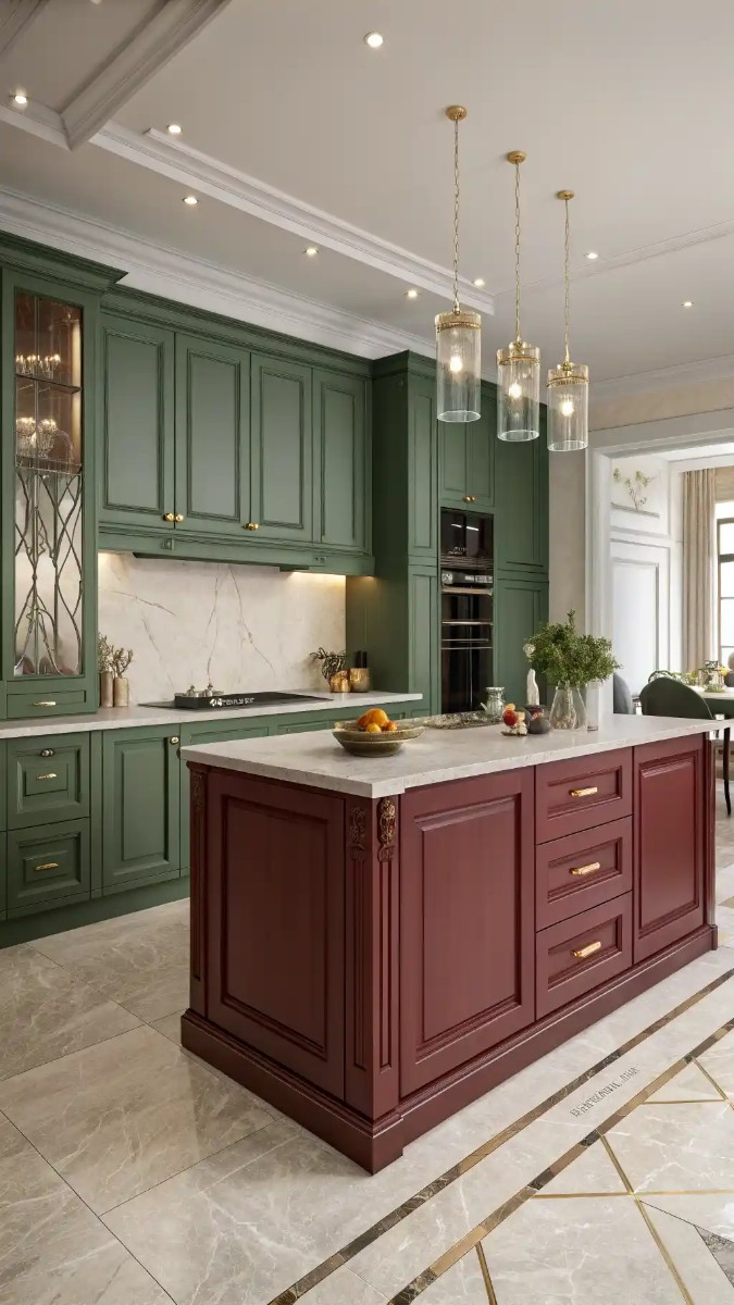 19 Green And Burgundy Kitchen Ideas That Are Trending Now 19 image 613
