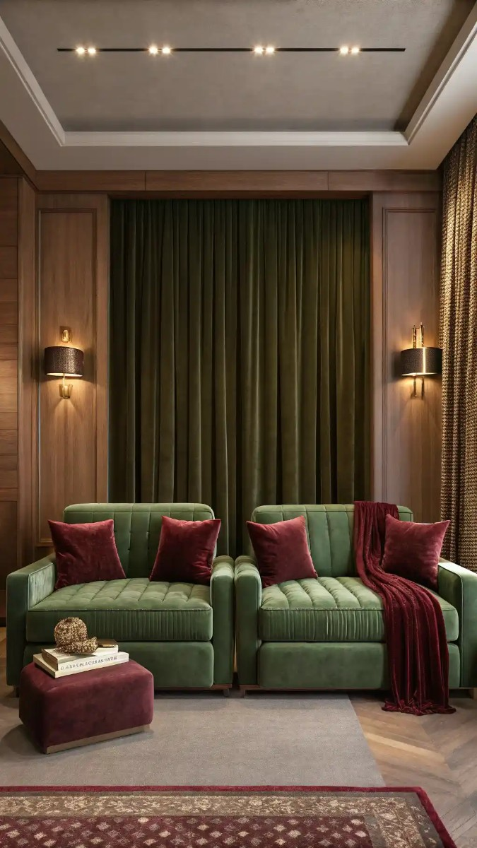 18 Green And Burgundy Living Room Decor Ideas 2 image 750