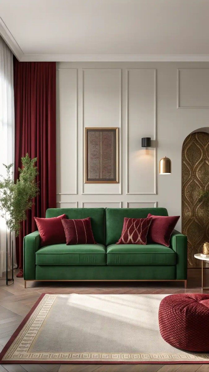 18 Green And Burgundy Living Room Decor Ideas 8 image 756