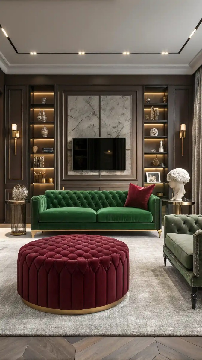 18 Green And Burgundy Living Room Decor Ideas 14 image 762