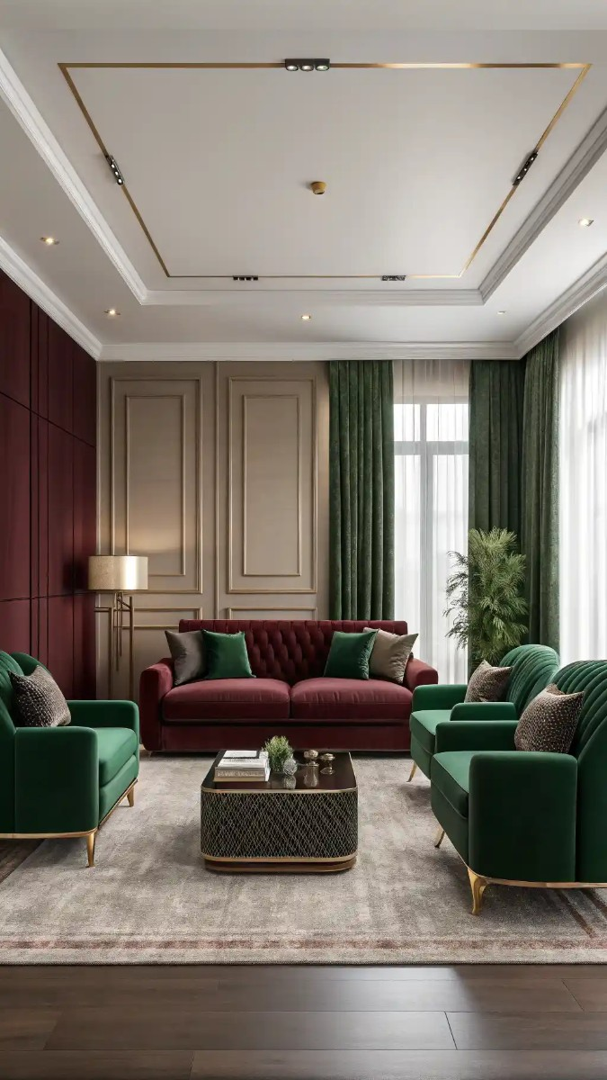 18 Green And Burgundy Living Room Decor Ideas 19 image 767