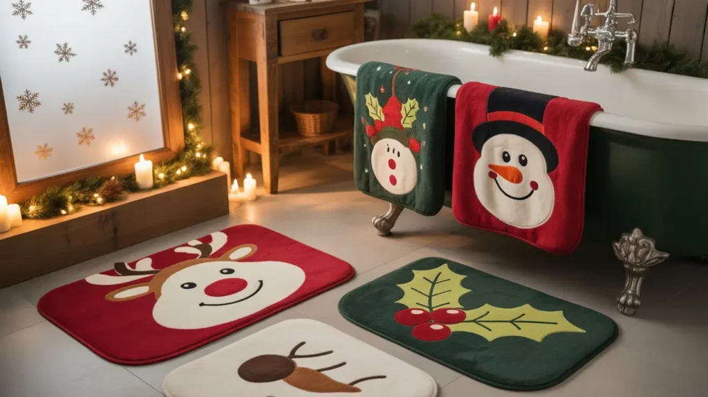 12 Cozy and Cute Christmas Bathroom Rugs You’ll Love 3 bathroom decor