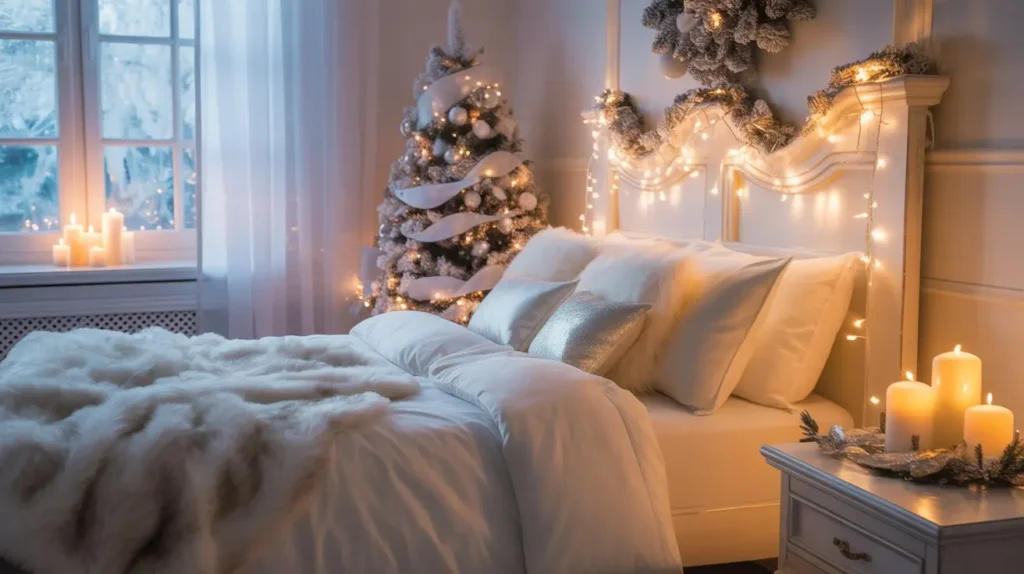 16 White Christmas Bedroom Decor That Feels Pure Magic 2 cozy bedroom