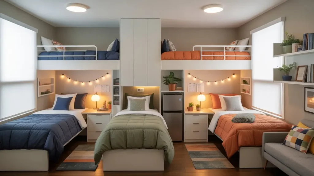20 Triple Dorm Room Ideas for Maximum Comfort 1 dorm room