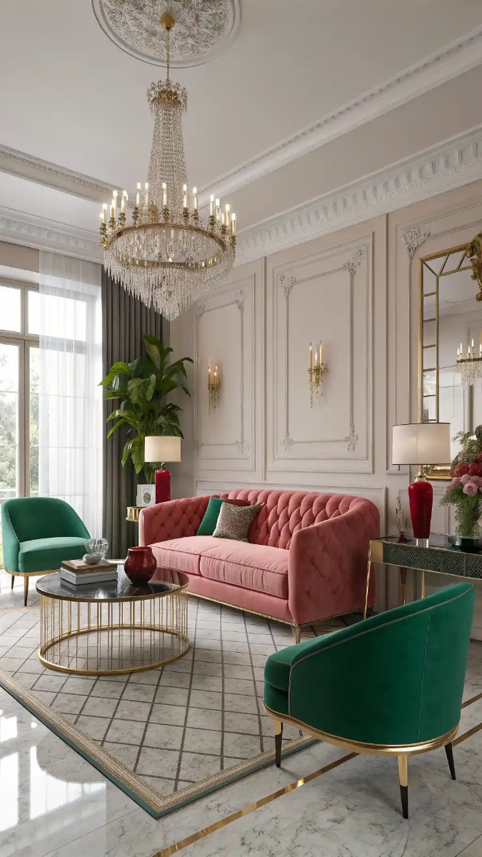 24 Pink, Red & Green Living Room Designs 2 image 177