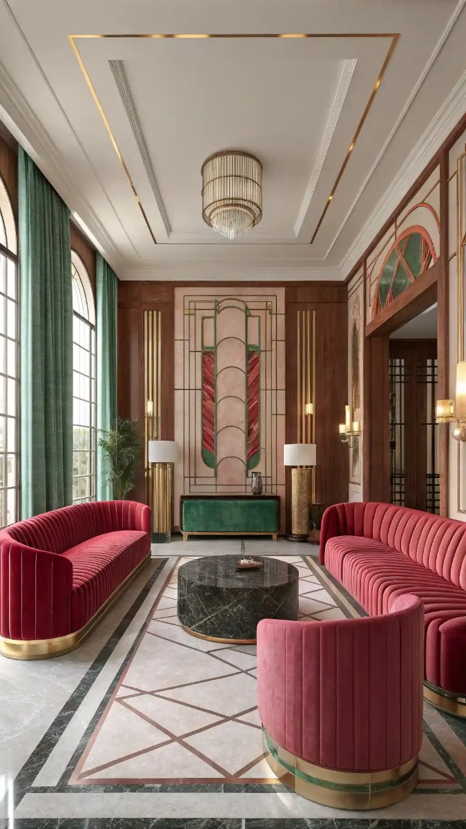 24 Pink, Red & Green Living Room Designs 4 image 179
