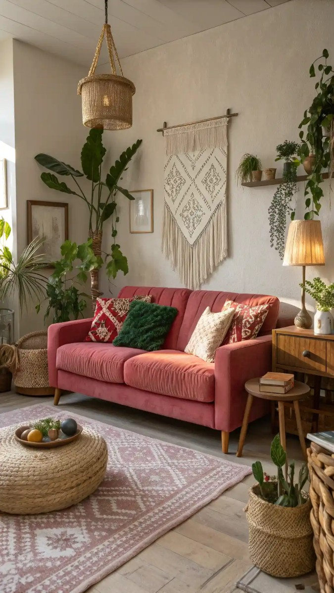 24 Pink, Red & Green Living Room Designs 5 image 180