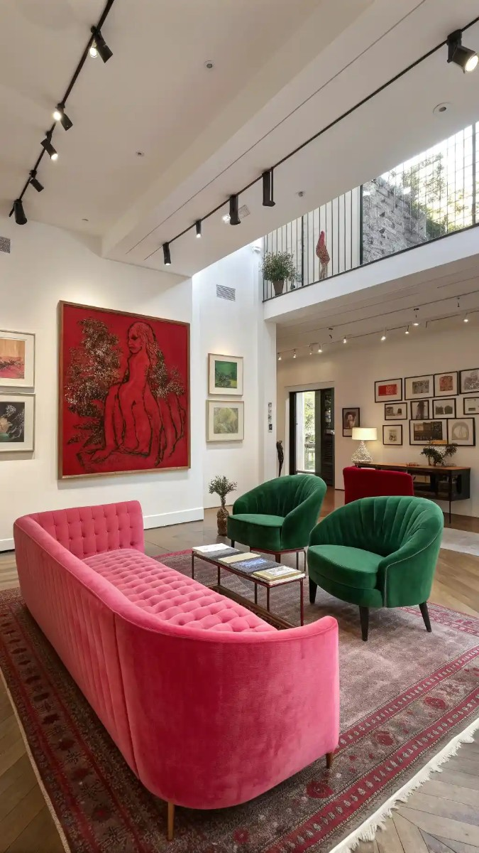 24 Pink, Red & Green Living Room Designs 9 image 184