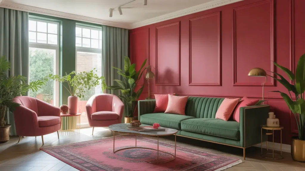 24 Pink, Red & Green Living Room Designs 4 Living Room