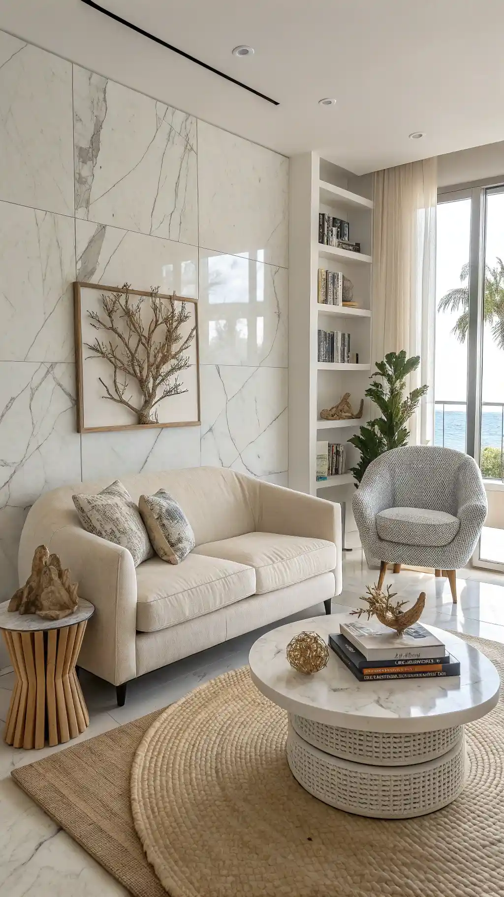 21 White Marble Tiles for Living Room: Elevate Your Space 15 image 13