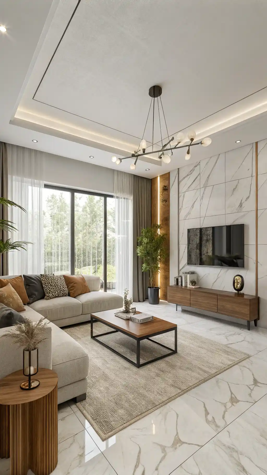 21 White Marble Tiles for Living Room: Elevate Your Space 4 image 2