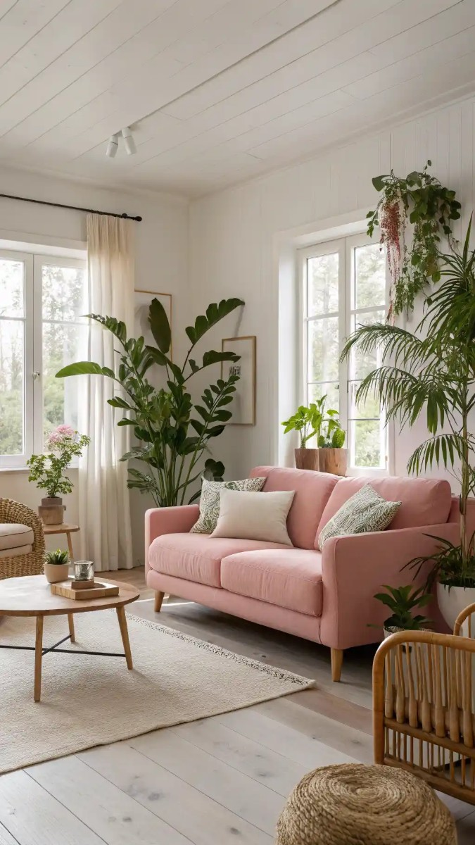 24 Pink, Red & Green Living Room Designs 10 image 40