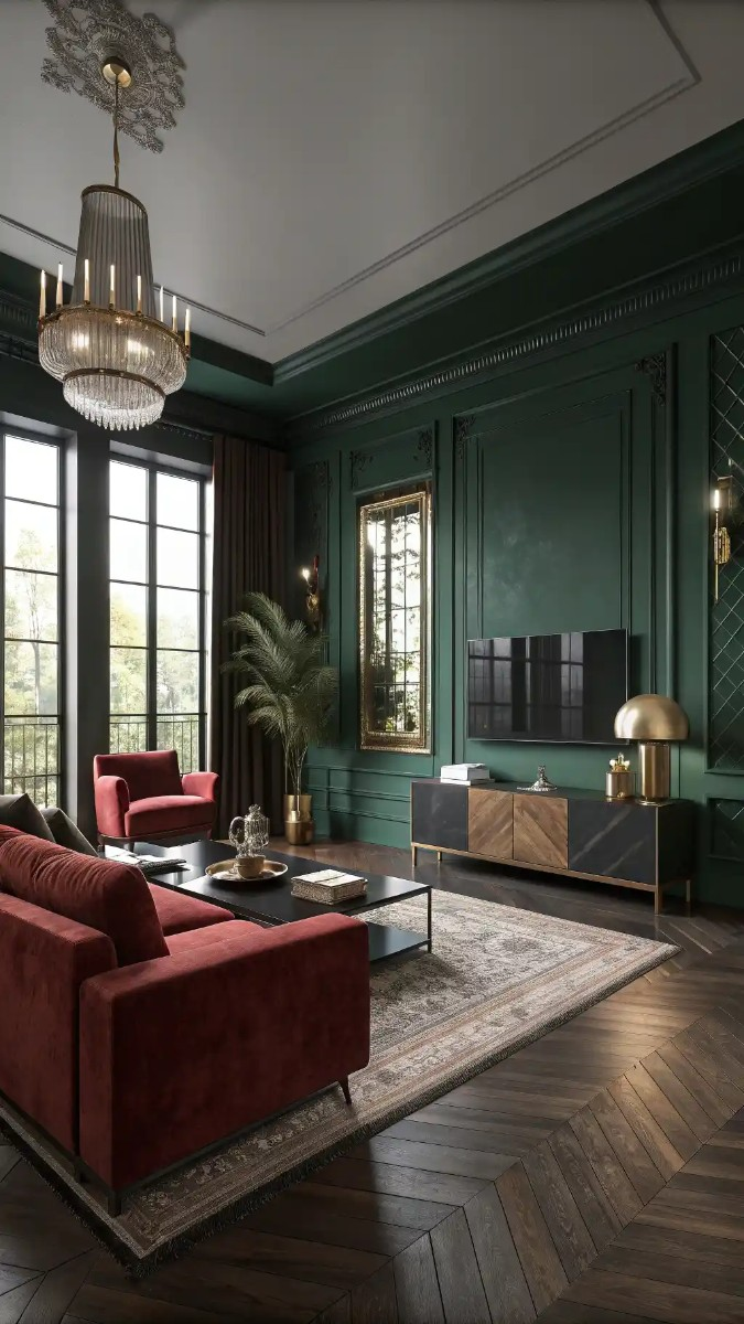 24 Pink, Red & Green Living Room Designs 21 image 52
